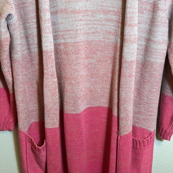 TORRID Pink Ombré Stripe Long Duster Cotton Open Front Cardigan Sweater - Picture 6 of 16